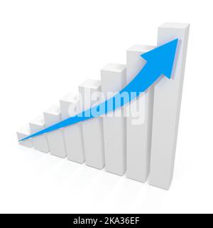 Business Line Chart , Dies ist ein 3D gerendertes computergeneriertes Bild. Isoliert auf Weiß. Stockfoto