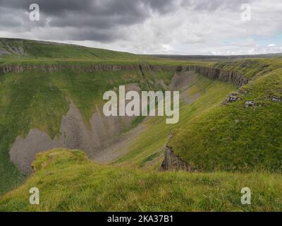 Blick auf High Cup Nick, Eden Valley, North Pennines, Cumbria Stockfoto