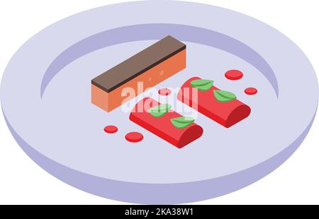 Isometrischer Vektor des Symbols für Entenfutter. Gänseküche. Gras pate Stock Vektor