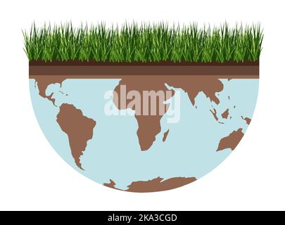 Earth Climate Change Icon - Vektorökologie Illustration eines Umweltkonzepts zur Rettung des Planeten Erde. Konzeptvision zum Thema Global cr Stock Vektor