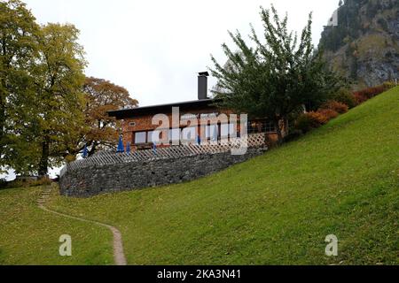 Altes Berggasthaus Restaurant Gerstruben im Süden von Deutschland in der Nähe der Stadt Oberstdorf. Stockfoto