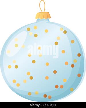 Weihnachten transparent mit Konfitty Ball im realistischen Cartoon-Stil. Stock Vektor