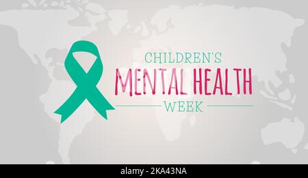 Hintergrund-Banner der Woche der psychischen Gesundheit von Kindern Stock Vektor