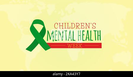 Farbenfrohe Hintergrunddarstellung der Woche der psychischen Gesundheit von Kindern Stock Vektor