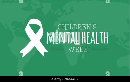 Grüne Woche der psychischen Gesundheit von Kindern Hintergrund Illustration Stock Vektor