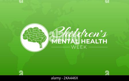 Green Children's Mental Health Week Illustration Stock Vektor