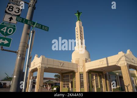 Das U Drop Inn an der berühmten Route 66 in Shamrock, Texas, USA. Stockfoto