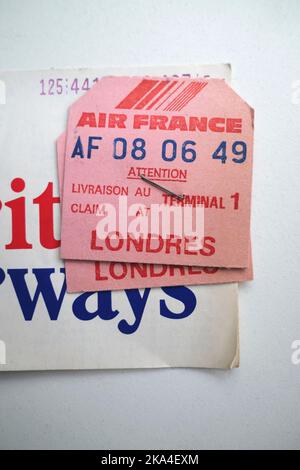 Vintage British Airways Flugticket Stockfoto