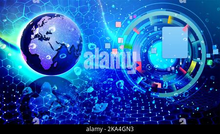 Das Konzept der Codierung, Schaltung industriellen Geschäftshintergrund. Banner Hintergrund. vektor-Illustration. vektor-Illustration. Viele Verwendungen für die Werbung. Stockfoto