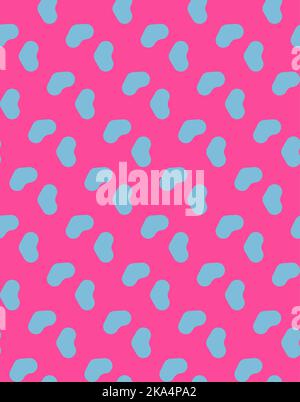 Blaue Cartoon Lutscher auf rosa Hintergrund, nahtlose Vektor-Muster Stock Vektor
