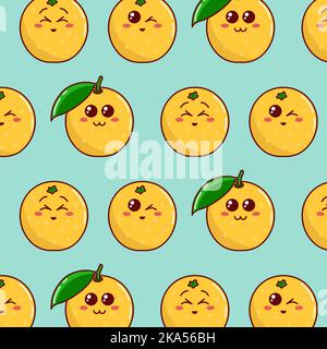 Niedliche Cartoon nahtlose Muster mit Orangen für Kinder. Stock Vektor