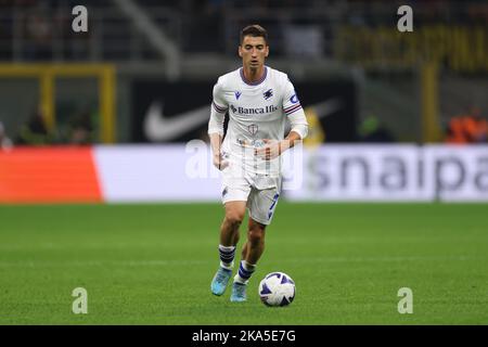 Mailand, Italien, 29.. Oktober 2022. Filip Djuricic von UC Sampdoria während des Serie-A-Spiels bei Giuseppe Meazza, Mailand. Bildnachweis sollte lauten: Jonathan Moscrop / Sportimage Stockfoto