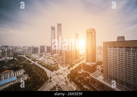 Luftbild von der großen Stadt, China Nanchang Stockfoto