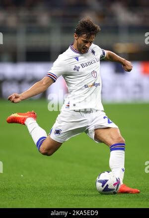 Mailand, Italien, 29.. Oktober 2022. Bartosz Bereszynski von UC Sampdoria während der Serie A Spiel bei Giuseppe Meazza, Mailand. Bildnachweis sollte lauten: Jonathan Moscrop / Sportimage Stockfoto