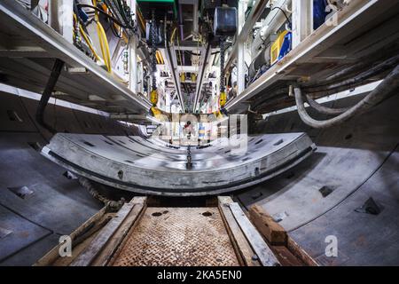 U-Bahn-Tunnel im Bau Stockfoto