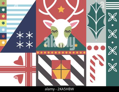 Weihnachten und Neujahr, Musterdruck Stock Vektor