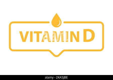 Vitamin D Text mit Sprechblase Banner Icon Vektor Schönheit, Apotheke, Ernährung Hautpflege Konzept für Grafik-Design, Logo, Website, Social Media, m Stock Vektor