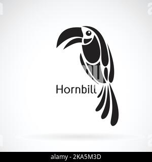 Vektor von Hornbill Design auf weißem Hintergrund., Wilde Tiere. Vögel., leicht editierbare geschichtete Vektorgrafik. Stock Vektor