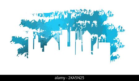 Abstraktion von Stadt und blauen Blots. Vektorgrafik Stock Vektor