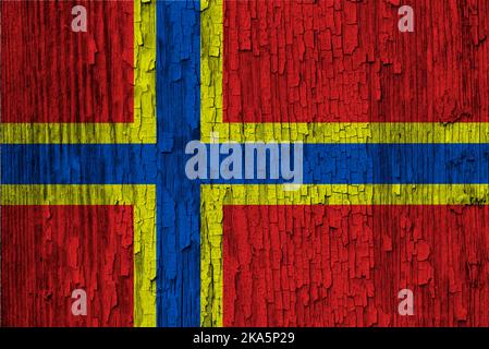 Die Flagge von Orkney wurde im Februar und März 2007 als Gewinner einer öffentlichen Konsultation zur Flagge ausgezeichnet Stockfoto
