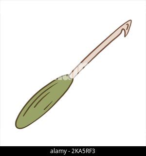 Vektor-Illustration in Doodle-Stil Häkelhaken zum Stricken Handarbeit gefärbt Stock Vektor