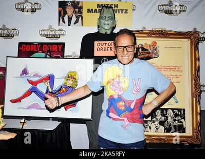 24. September 2022: Hamilton, Ontario, Kanada. Der kanadische Schauspieler und Produzent Mitch Markowitz (am bekanntesten für „das urkomische Haus von Frightenstein“) auf der Hamilton Comic Con im Canadian Warplane Heritage Museum. Stockfoto