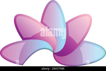 Abstrakte fünf Blütenblätter Blume Logo-Illustration in trendigen und minimalistischen Stil isoliert auf Hintergrund Stock Vektor