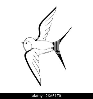 Martlet Tattoo im stil Y2K, 1990s, 2000s. EMO Goth Element Design. Old School Tattoo. Vektorgrafik. Stock Vektor