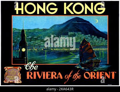 Hongkong. Die Riviera des Orients von S.D. Panaiotaky (Daten unbekannt). Poster veröffentlicht im Jahr 1930. Stockfoto