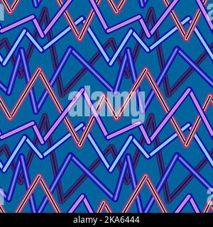 Zufällig Kreuzung farbige Linien befindet Zickzack macht pattern.chaotische Shorts Linien nahtloses Muster, Sticks moderne wiederholbare Motiv. Gut für Druck, Text Stockfoto