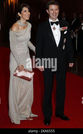 Die dänische Crownprincecouple Frederik und Mary kommen zu einer Veranstaltung unter der Schirmherrschaft der American-Scandinavian Foundation in New York Freitag Abend, den 21. Oktober. 2011. Foto Lise Aserud / Scanpix Norwegen Stockfoto