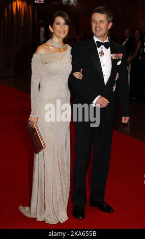 Die dänische Crownprincecouple Frederik und Mary kommen zu einer Veranstaltung unter der Schirmherrschaft der American-Scandinavian Foundation in New York Freitag Abend, den 21. Oktober. 2011. Foto Lise Aserud / Scanpix Norwegen Stockfoto