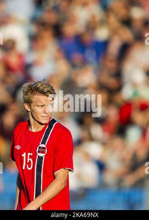 Drammen, Norwegen 20140904. Martin Oedegaard in Aktion während des EM-Qualifikationsspiels im Fußball für U21 Nationalmannschaften zwischen Norwegen und Portugal im Marienlyst-Stadion. Das Spiel endete am 1-2. Foto: Vegard Wivestad Groett / NTB scanpix Stockfoto