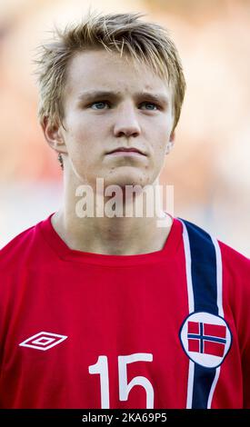 Drammen, Norwegen 20140904. Martin Oedegaard in Aktion während des EM-Qualifikationsspiels im Fußball für U21 Nationalmannschaften zwischen Norwegen und Portugal im Marienlyst-Stadion. Das Spiel endete am 1-2. Foto: Vegard Wivestad Groett / NTB scanpix Stockfoto