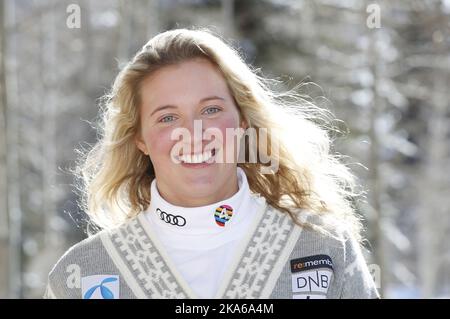 BEAVER CREEK, USA 20150201. Die 20-jährige Maria Tviberg aus Bergen in Norwegen debütiert beim Ski-Weltcup der Frauen in Beaver Creek. Foto: Cornelius Poppe / NTB scanpix Stockfoto