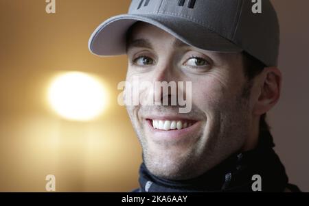 SEISER ALM, ITALIEN 20150209. Langlauffahrer Magnus Moan trifft die Presse im Hotel Steger-Dellai in Seiser Alm, Italien, Montag. Foto: Berit Roald / NTB scanpix Stockfoto