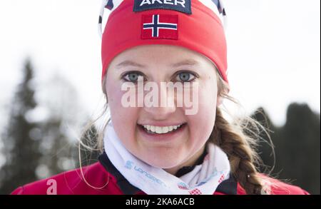 SEISER ALM, ITALIEN 20150209. Langläufer Ingvild Flugstad Oestberg beim Training in Seiser Alm, Italien, Montag. Foto: Berit Roald / NTB scanpix Stockfoto