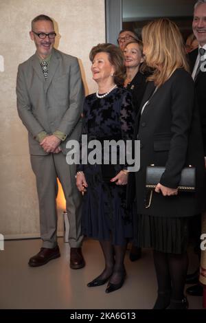 London, Großbritannien 20160203. Königin Sonja eröffnet eine Ausstellung des norwegischen Malers Nikolai Astrup (1880-1928) in der Dulwich Gallary in London. Foto: Nina E. Rangoy / NTB scanpix Stockfoto
