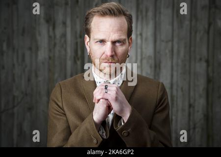 OSLO, Norwegen 20160331. Der Musiker Aslak Hartberg ist Mitglied der norwegischen Hip-Hop-Gruppe „Klovner i kamp“. Foto: Heiko Junge / NTB scanpix Stockfoto