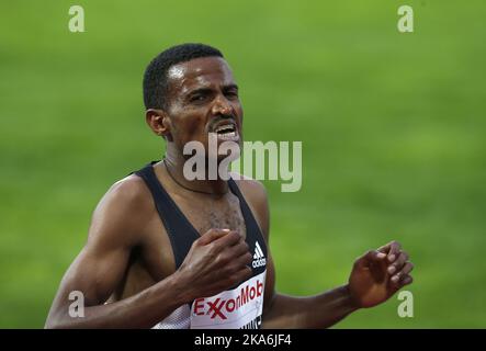 Oslo, Norwegen 20160609. Leichtathletik, IAAF Diamond League, Bislett Games 2016: Hagos Gebrhiwet gewinnt 5000m bei Bislett. Foto: Vidar Ruud / NTB scanpix Stockfoto