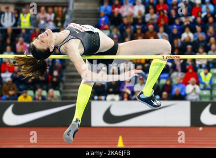 Oslo, Norwegen 20160609. Leichtathletik, IAAF Diamond League, Bislett Games 2016: Die Spanierin Ruth Beita gewann am Donnerstagabend den Sprung für Frauen. Foto: Heiko Junge / NTB scanpix Stockfoto