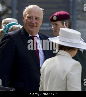 Trondheim, Norwegen 20160623.König Harald und Königin Sonja in Trondheim anlässlich der 25-jährigen Thronbesteigung des Königspaares. Foto: NED Alley / NTB scanpix Stockfoto