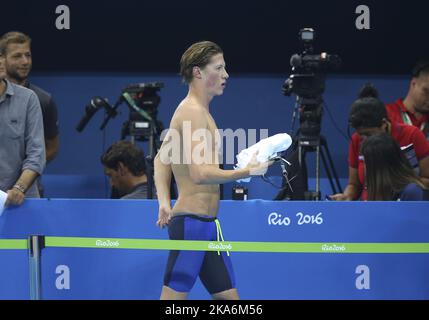 Rio de Janeiro 20160806. Olympische Sommerspiele in Rio in 2016 400 m Freistil-Schwimmqualifikation. Der norwegische Schwimmer Henrik Christiansen, samstag. Foto: Vidar Ruud / NTB scanpix Stockfoto