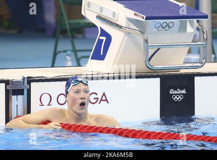 Rio de Janeiro 20160806. Sommerolympiade in Rio im 2016 400 m Freistil Schwimmen, Qualifikation, Henrik Christiansen. Foto: Vidar Ruud / NTB scanpix Stockfoto