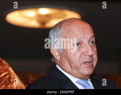 Oslo, Norwegen 20161123. Zero Conference 2016. Der ehemalige französische Außenminister Laurent Fabius besucht die Konferenz. Foto: Terje Pedersen / NTB scanpix Stockfoto