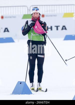 Lahti, Finnland 20170227. FIS Nordische Skiweltmeisterschaft 2017 in Lahti. Training im Stadion mit Marit Bjoergen, Montag. Foto: Terje Pedersen / NTB scanpix Stockfoto