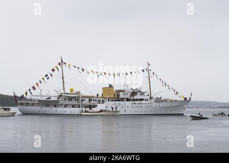 OSLO, Norwegen 20170510. Die königlichen Gäste auf dem Weg zum Mittagessen in der Royal Yacht HNoMY Norge. Foto: Berit Roald / NTB scanpix Stockfoto