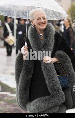 Oslo, Norwegen 20170510. Königin Margrethe II. Von Dänemark kommt zur Feier des 80.-jährigen Bestehens von König Harald von Norwegen und Königin Sonja von Norwegen in die Oper. Foto: Jon Olav Nesvold / NTB scanpix Stockfoto