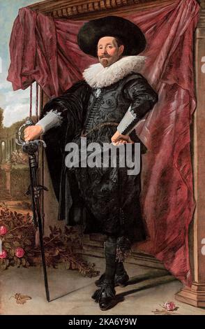 Willem van Heythuysen (1590s-1650), holländischer Tuchhändler und Hofje-Gründer in Haarlem und Weert, Portrait in Öl auf Leinwand von Frans Hals, um 1625 Stockfoto