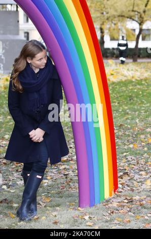 Oslo, Norwegen 20171019. Prinzessin Ingrid Alexandra hat zwei neue Skulpturen im Skulpturenpark von Prinzessin Ingrid Alexandra im Palace Park in Oslo enthüllt. Foto: Lise Aaserud / NTB scanpix Stockfoto